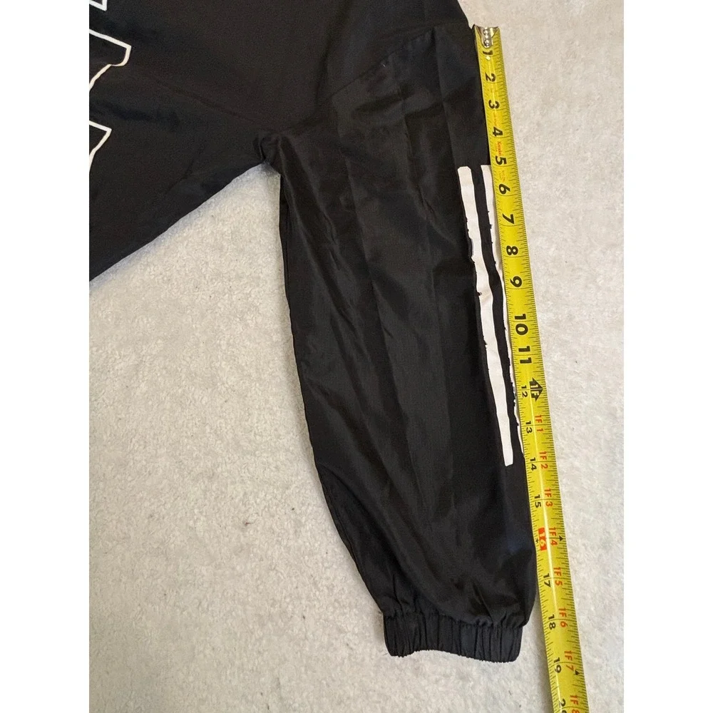 Adidas Boys Black Windbreaker Jacket Full Zip Hoodie Logo Size M 10/12